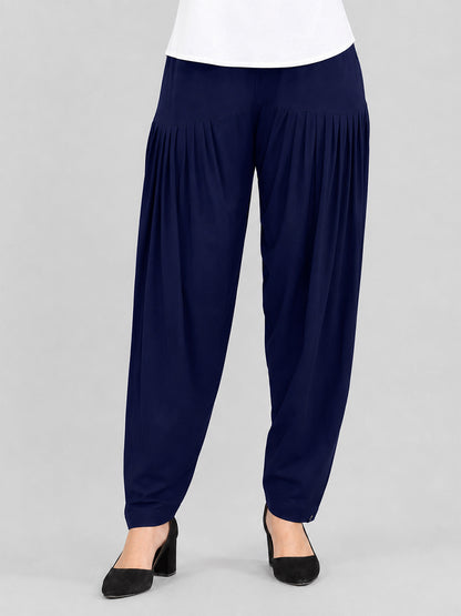 Navy Cotton Patiala Pants