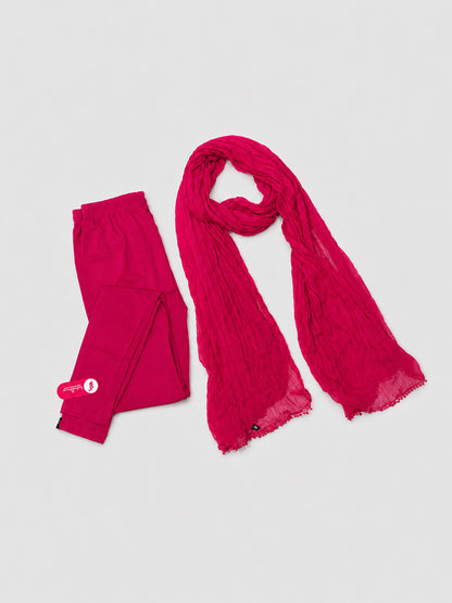 Dk Rani Ankle Leggings with Shawl Combo