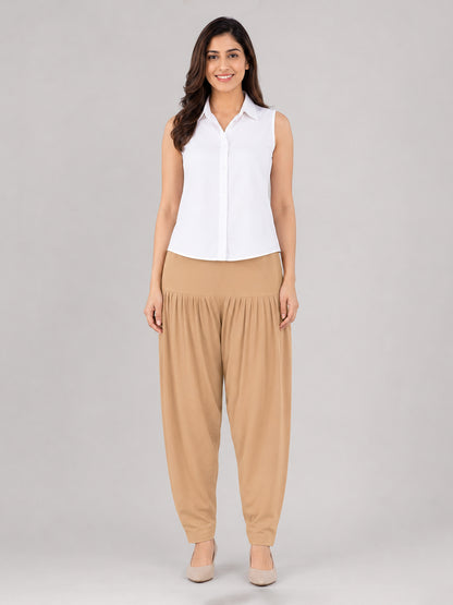 Skin Tone Cotton Patiala Pants