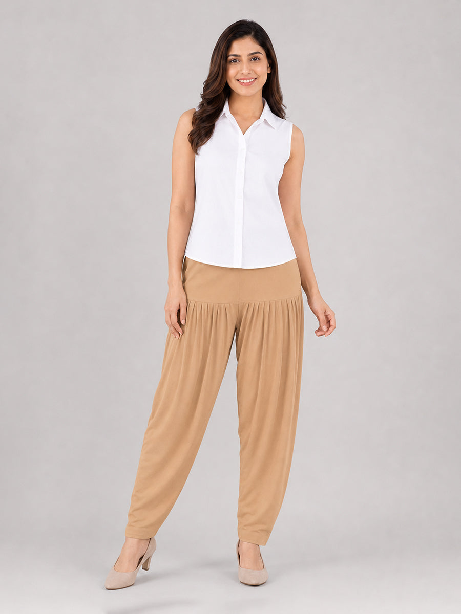 Skin Tone Cotton Patiala Pants