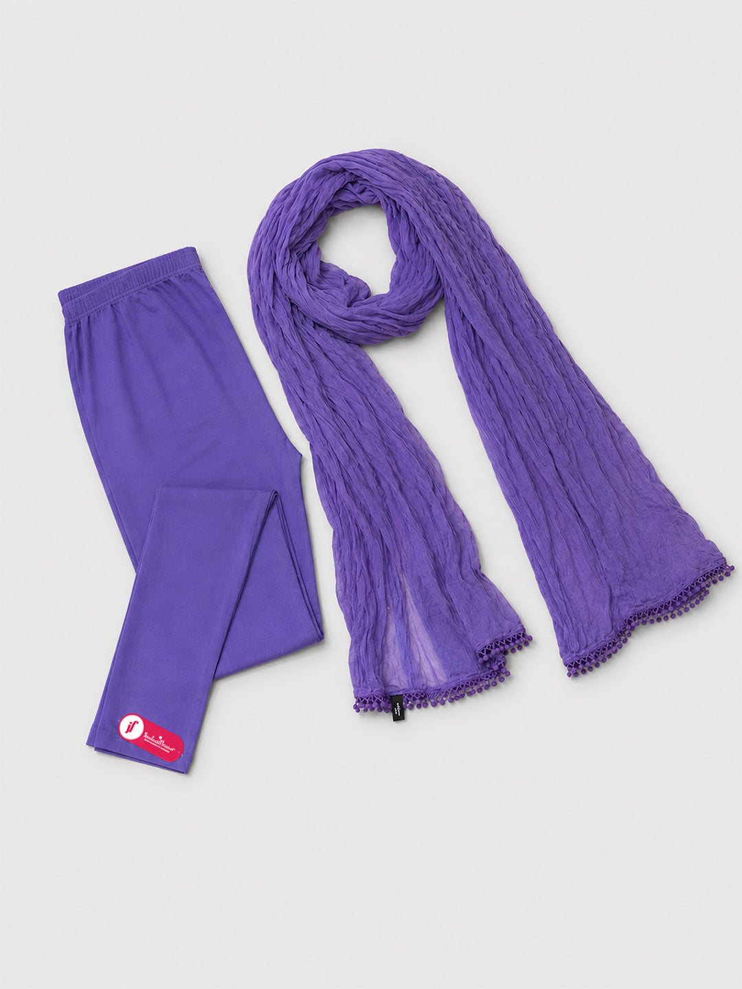 Lavender Ankle Leggings with Shawl Combo