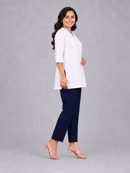 Navy Woven Kurti Pant