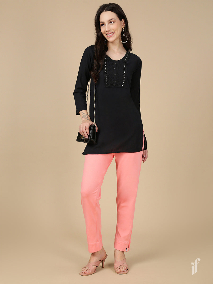 Tea Rose Knitted Kurti Pant
