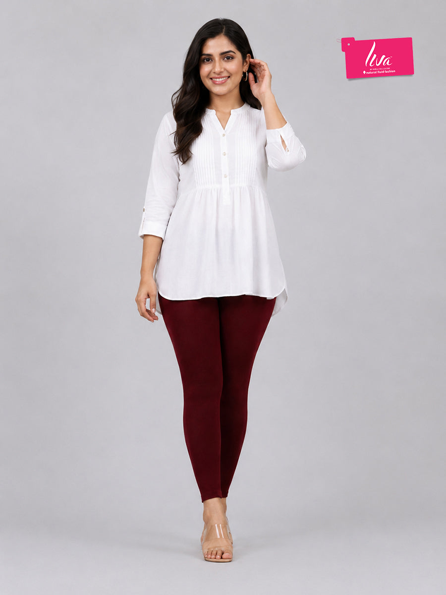 Joy Brown Viscose Ankle Leggings
