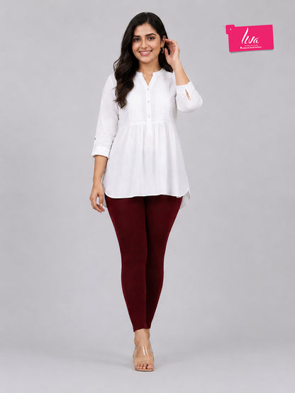 Joy Brown Viscose Ankle Leggings