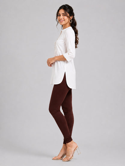Joy Brown Viscose Churidar Leggings