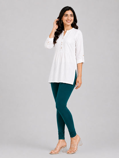 Serene Green Viscose Churidar Leggings