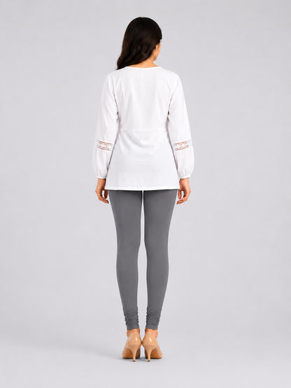 Cosmic Grey Viscose Churidar Leggings