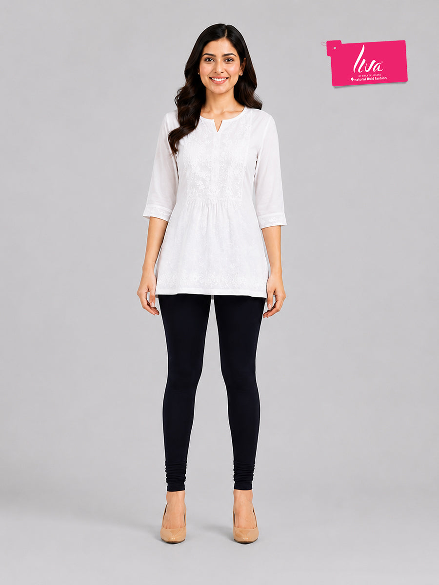 Majestic Black Viscose Churidar Leggings