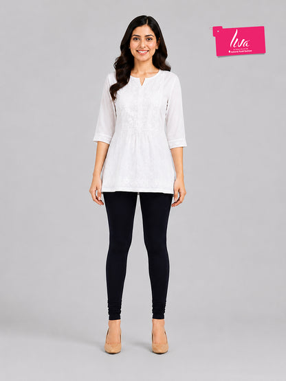 Majestic Black Viscose Churidar Leggings