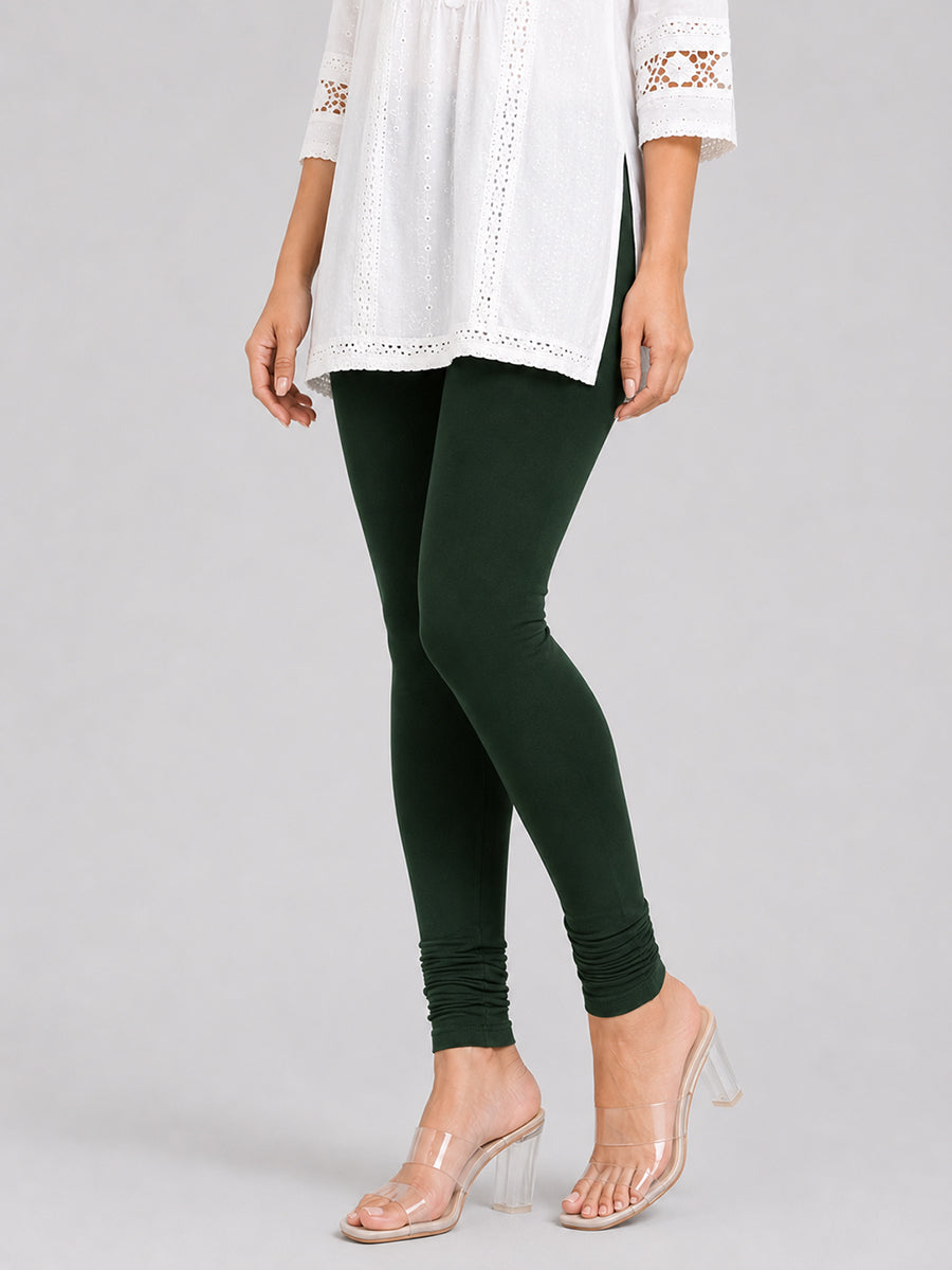 Fantasy Green Viscose Churidar Leggings