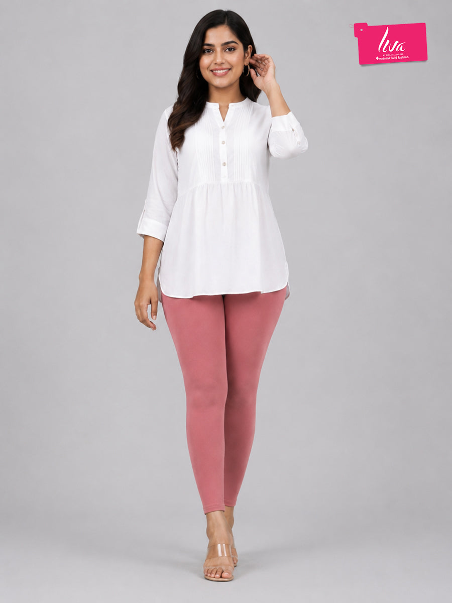 Rose Wine Viscose Ankle Leggings