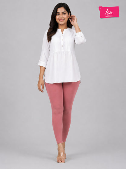 Rose Wine Viscose Ankle Leggings