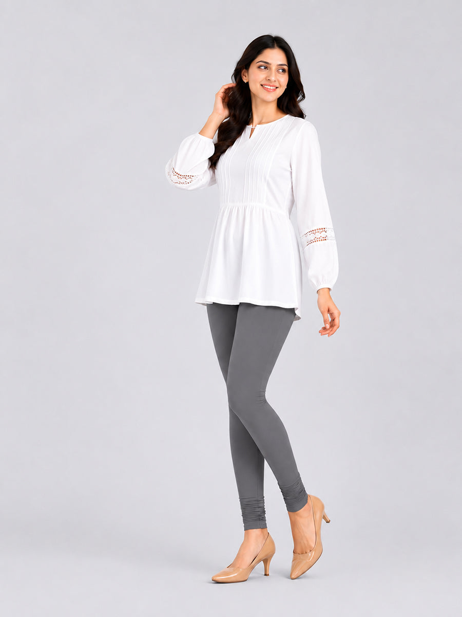 Cosmic Grey Viscose Churidar Leggings
