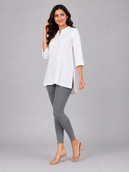 Cosmic Grey Viscose Ankle Leggings
