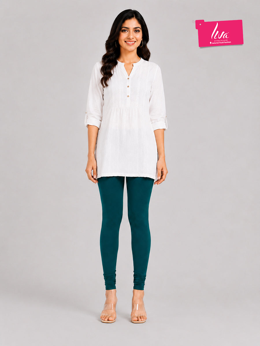 Serene Green Viscose Churidar Leggings