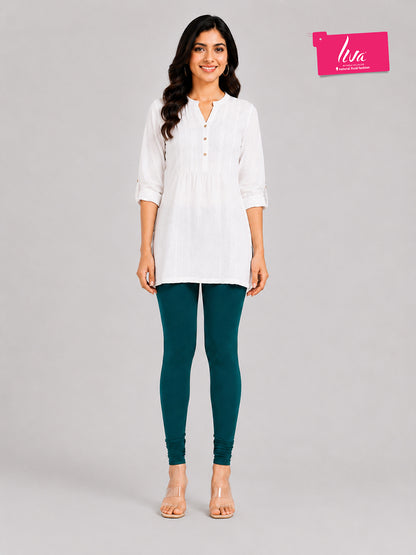 Serene Green Viscose Churidar Leggings