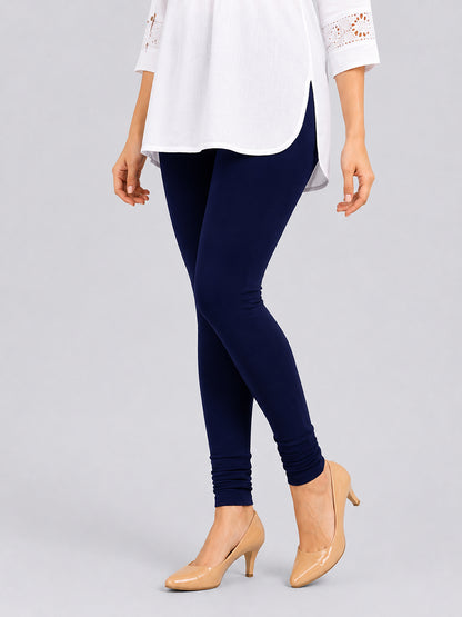 Vintage Blue Viscose Churidar Leggings