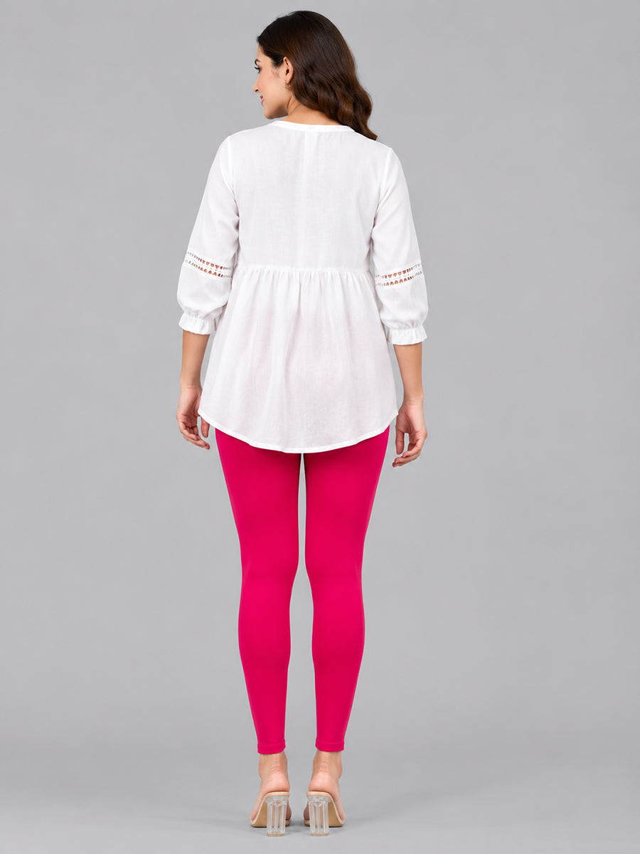 Wild Strawberry Viscose Ankle Leggings