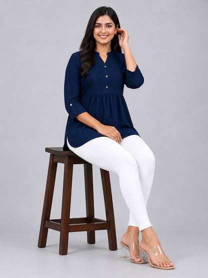 Angelic White Viscose Ankle Leggings
