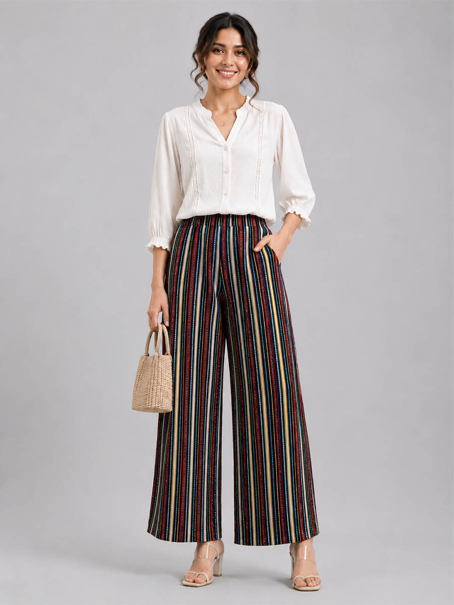 Black AOP Printed Palazzo
