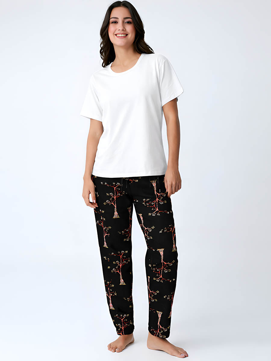 Black AOP Night Pant