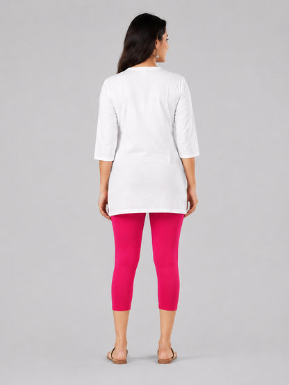 Wild Strawberry Viscose Capri Leggings