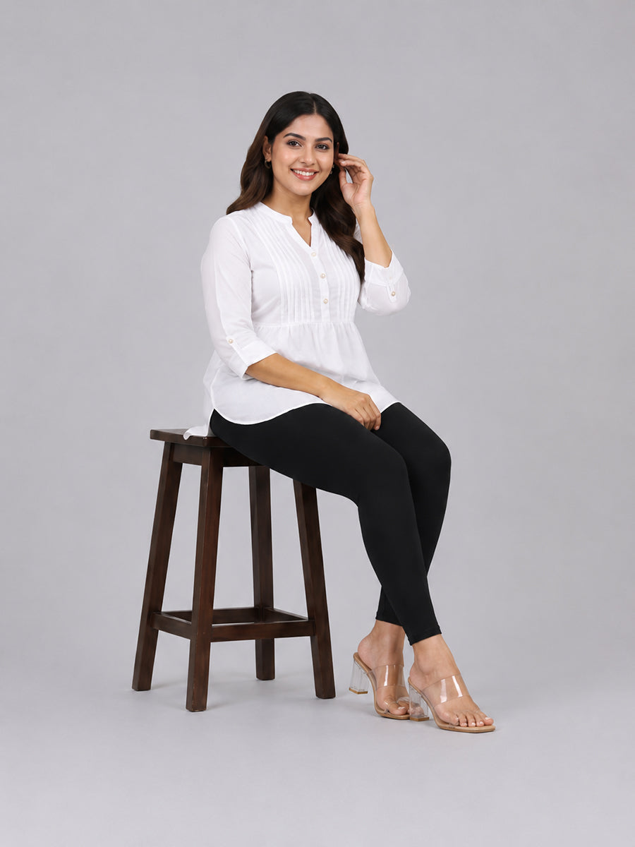 Majestic Black Viscose Ankle Leggings