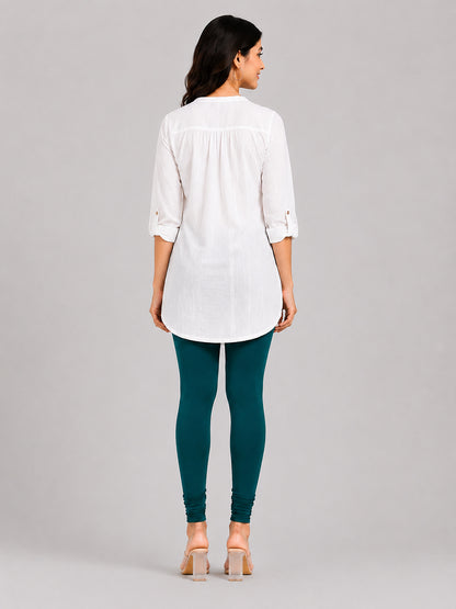 Serene Green Viscose Churidar Leggings