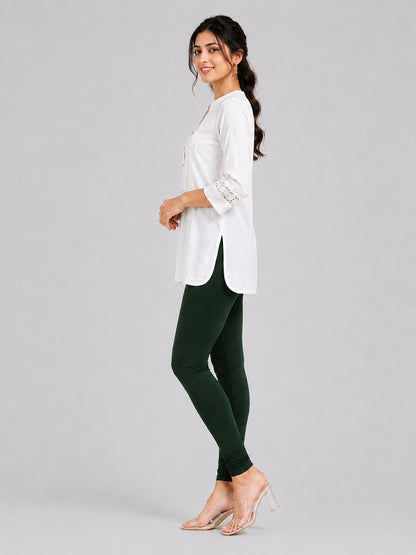 Fantasy Green Viscose Churidar Leggings