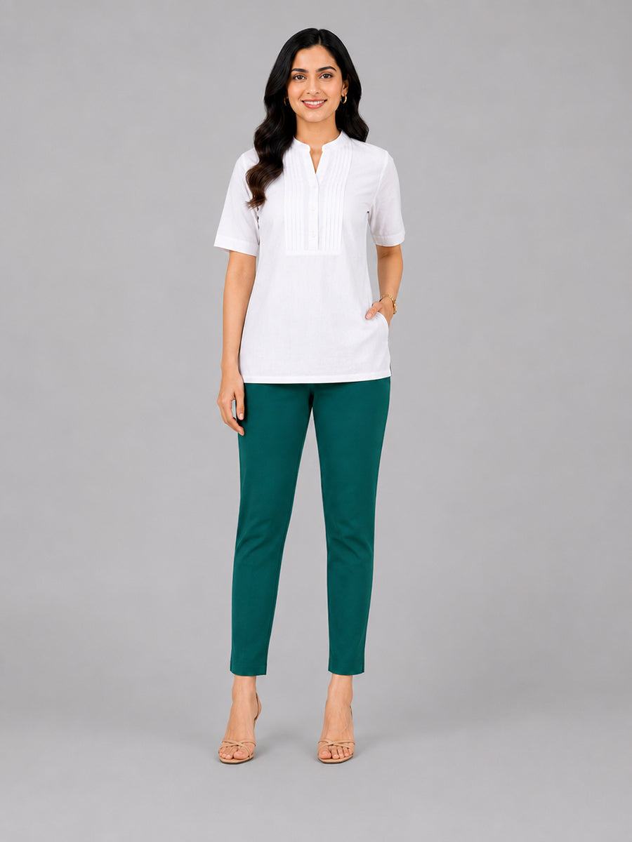 Heavy Rayon Kurti Pant Peacock Green