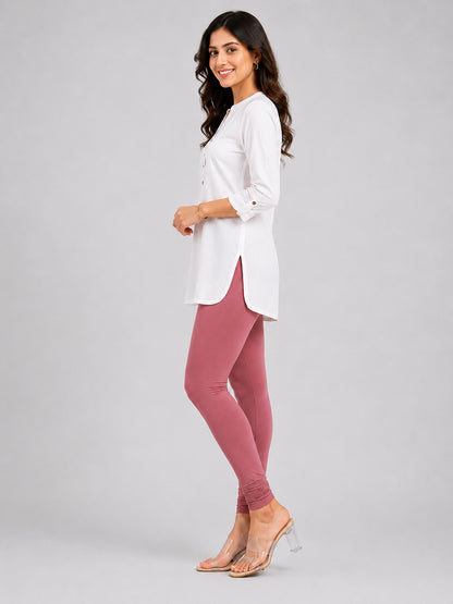 Rose Wine Viscose Churidar Leggings