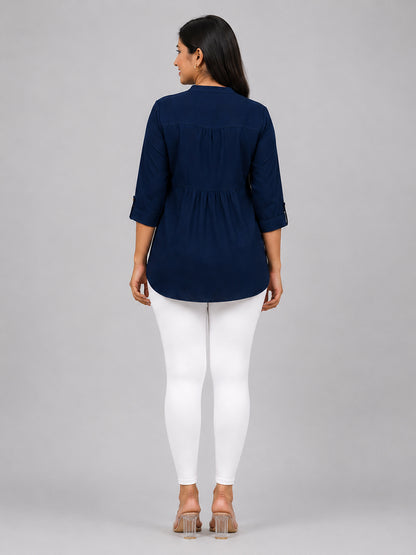 Angelic White Viscose Ankle Leggings