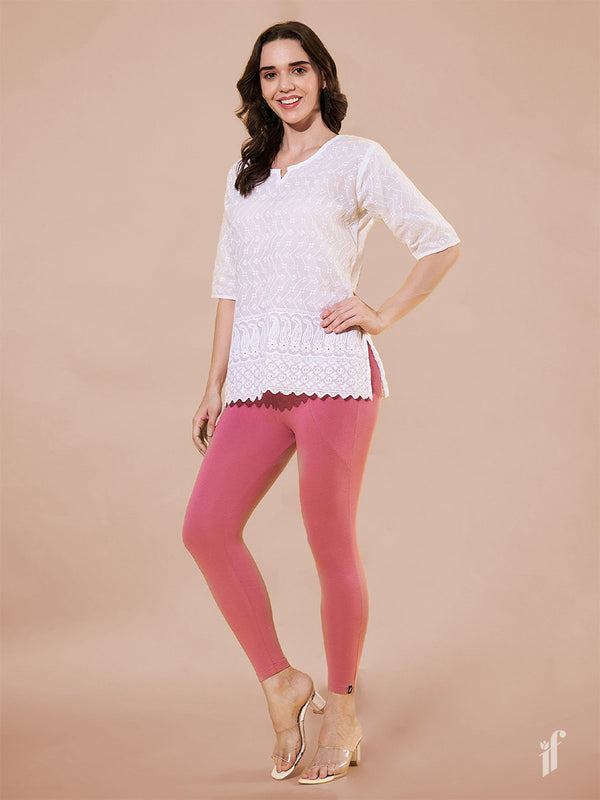 Rose Wine Cotton 7/8 Leggings