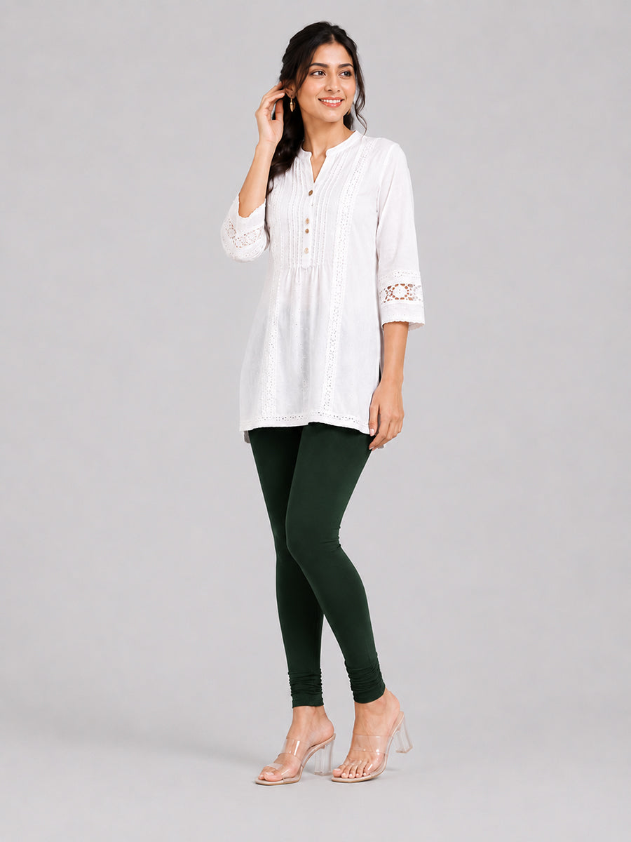 Fantasy Green Viscose Churidar Leggings