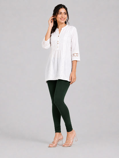 Fantasy Green Viscose Churidar Leggings