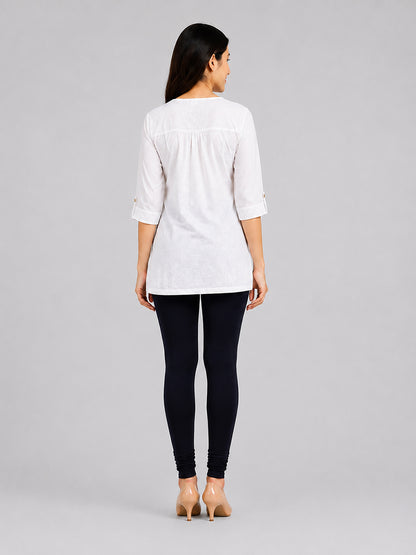 Majestic Black Viscose Churidar Leggings