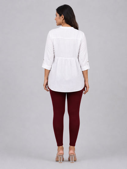 Joy Brown Viscose Ankle Leggings