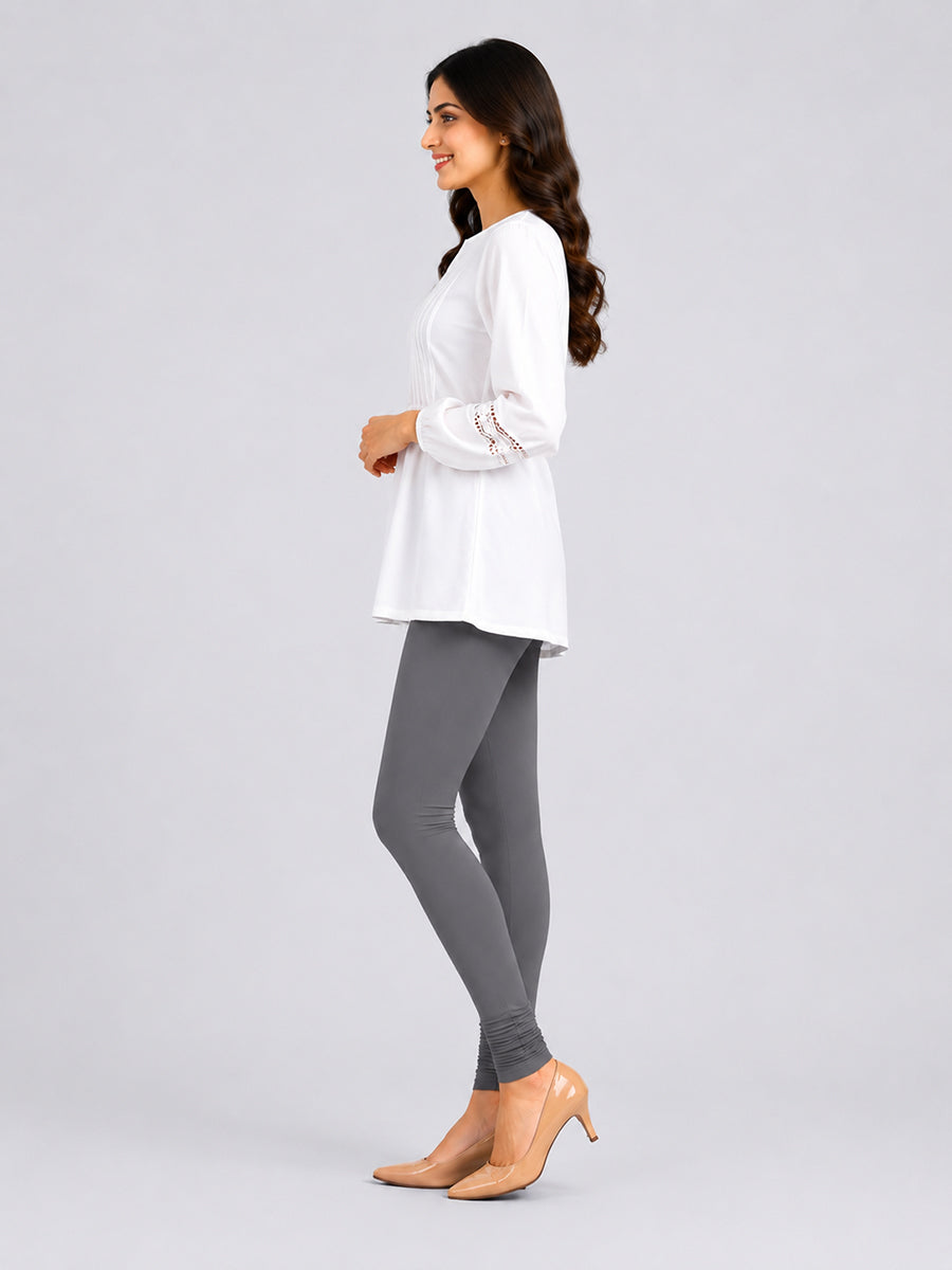 Cosmic Grey Viscose Churidar Leggings