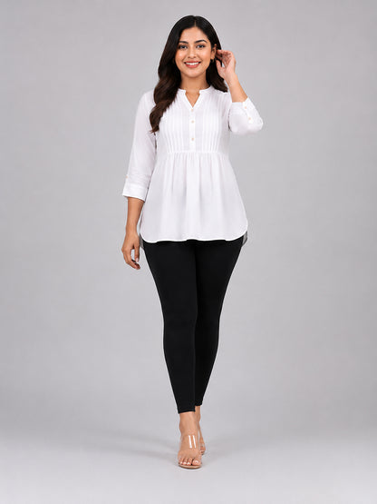 Majestic Black Viscose Ankle Leggings