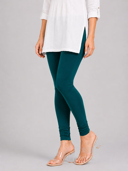 Serene Green Viscose Churidar Leggings