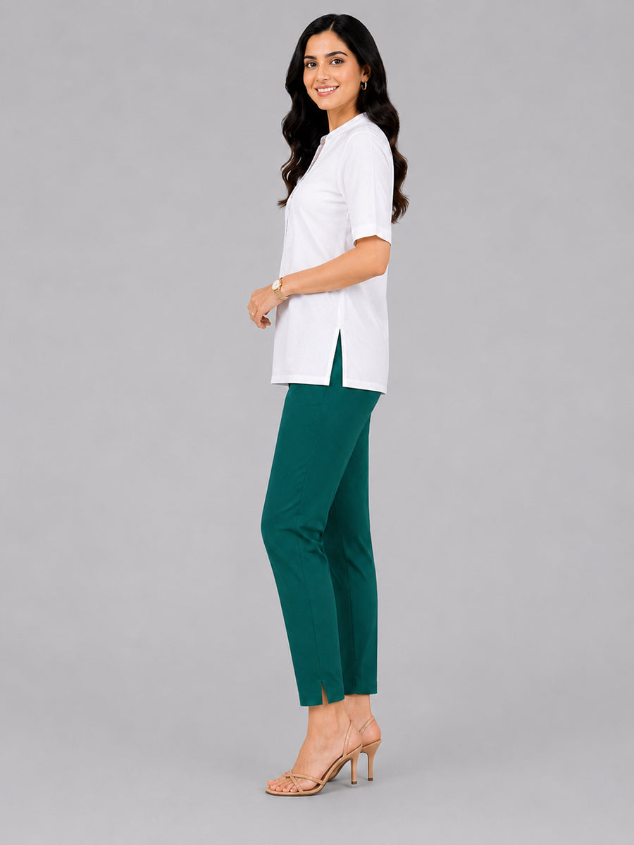 Heavy Rayon Kurti Pant Peacock Green