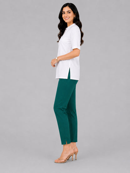 Heavy Rayon Kurti Pant Peacock Green