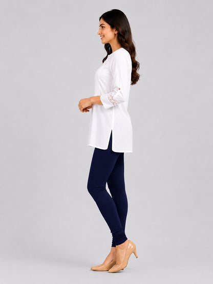 Vintage Blue Viscose Churidar Leggings