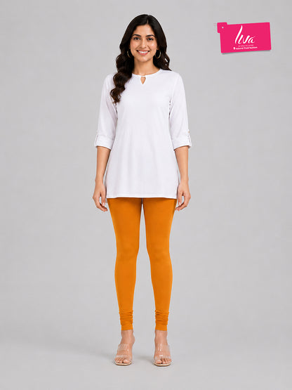 Crimson Yellow Viscose Churidar Leggings