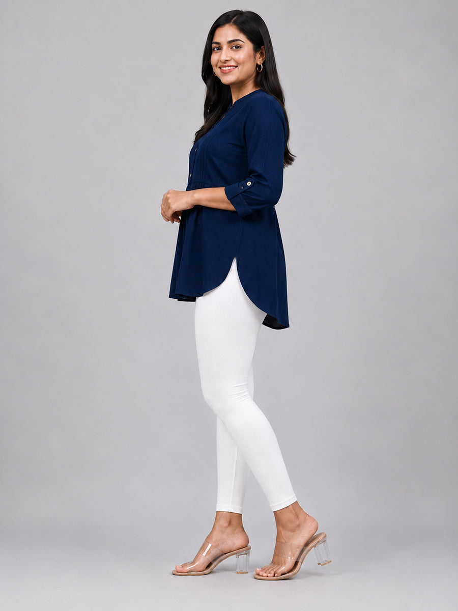 Angelic White Viscose Ankle Leggings