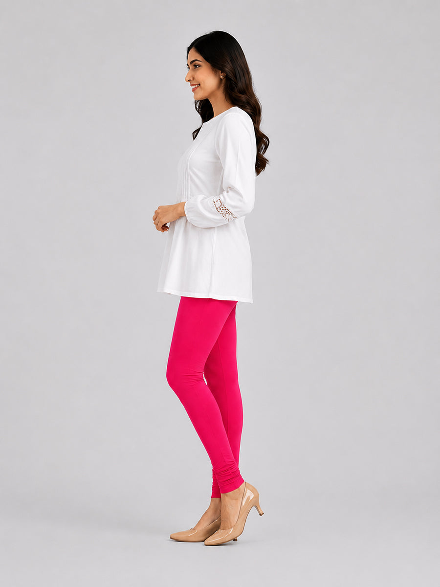 Wild Strawberry Viscose Churidar Leggings