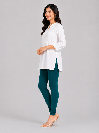 Serene Green Viscose Churidar Leggings