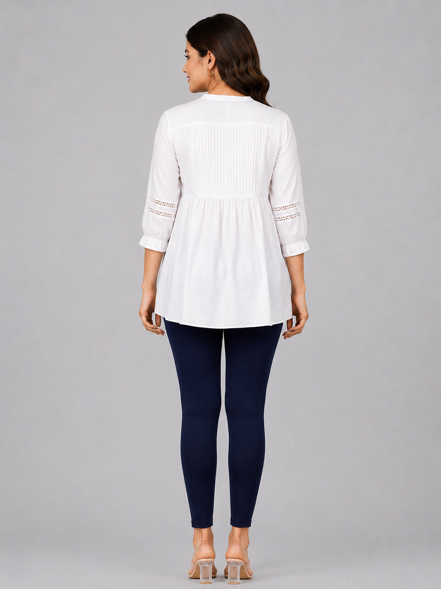 Vintage Blue Viscose Ankle Leggings