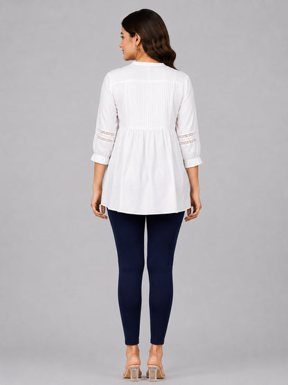 Vintage Blue Viscose Ankle Leggings